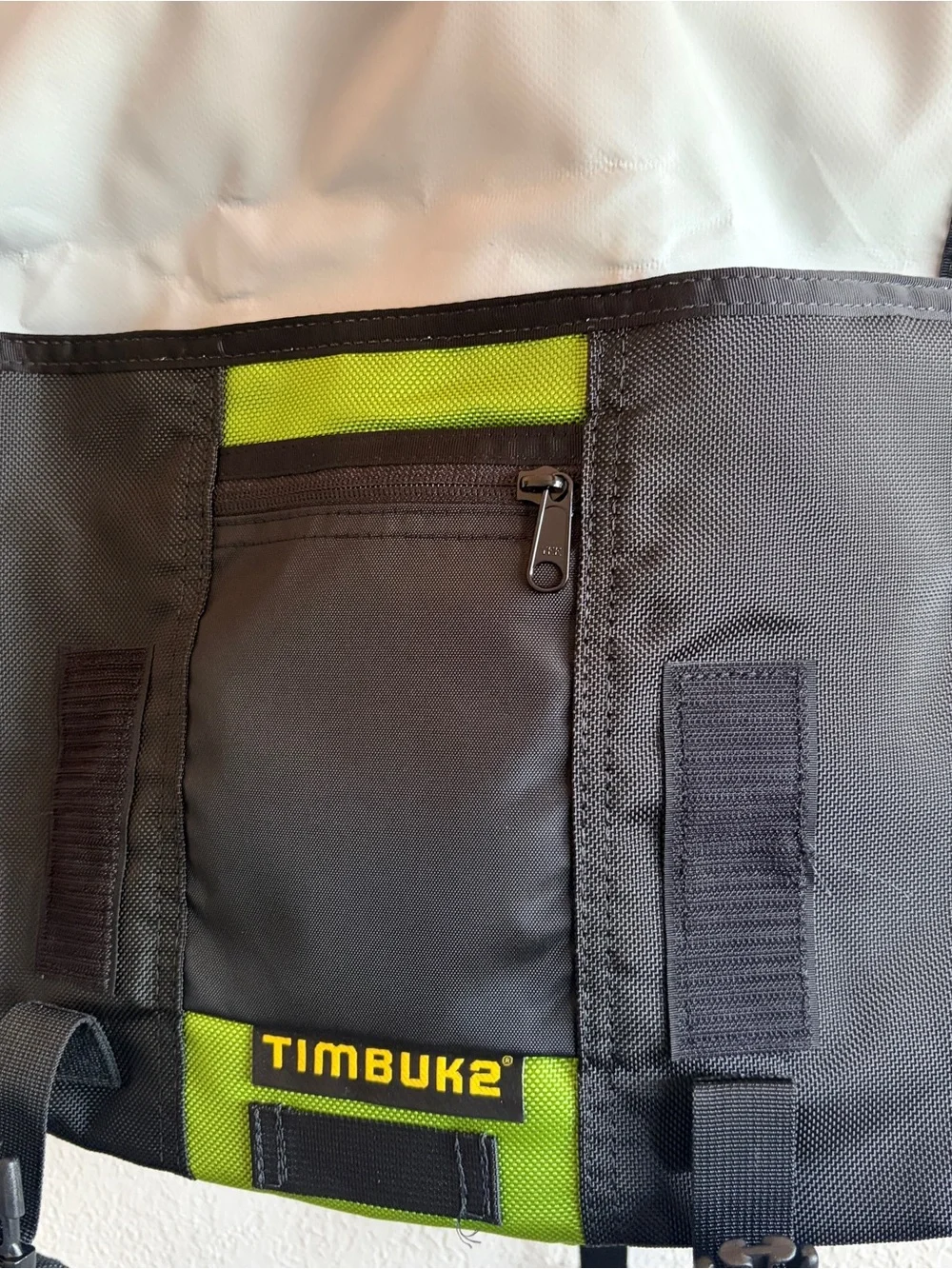 Timbuk2 Black and Green Compact Crossbody Messenger Bag